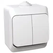 Schneider CEDAR PLUS serial switch r. 5So IP44 with orientation indicator white