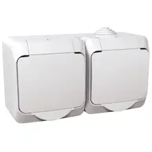 Schneider CEDAR PLUS socket. double 230V 16A 2P+PE IP44 white