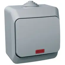 Schneider CEDAR PLUS switch 1-pole. r. 1So IP44 with orien. indicator light gray