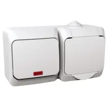 Schneider CEDAR PLUS zásuv. 230V 16A a přep.stříd. r.6So IP44 s orien.kont. bílá