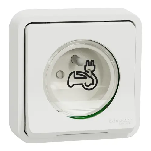 Schneider MUREVA zásuvka pro elektromobil vestav. 250V 16A 2P+E IP55 ;bílá