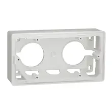 Schneider N.UNICA box for mounting on plaster 2-unit. ; white