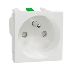 Schneider N.UNICA machine 2-module plug-in mains 2P/PE; white screw. clamps