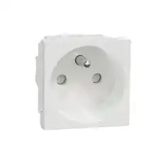 Schneider N.UNICA machine 2-module plug-in mains 2P/PE; white screw. clamps