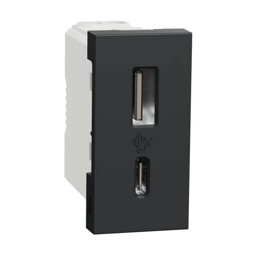 Schneider N.UNICA movement 1 charging module USB A+C 2.4A; anthracite