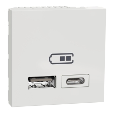 Schneider N.UNICA strojek 2modul nabíjení USB A+C 2.4A ; bílá