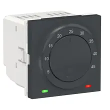 Schneider N.UNICA strojek 2modul termostat.otočný podlah.(s čidlem) ; antracit