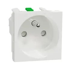 Schneider N.UNICA strojek 2modul zásuv.síťová 2P/PE ;bílá bezšr.svorky 10-pack