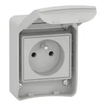 Schneider plug-in industrial 2P+E 10/16A IP55; light grey