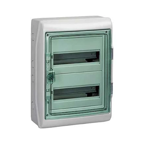 Schneider rozvodnice.na.omítku Kaedra 24mod. IP65 průhl.dvířka sv.šedá N/PE
