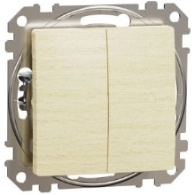 Schneider SEDNA alternating switch c.6+6 birch