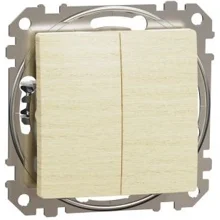 Schneider SEDNA alternating switch c.6+6 birch