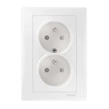Schneider SEDNA complete set double mains socket 2P+PE POLAR