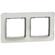 Schneider SEDNA cover frame double white glass
