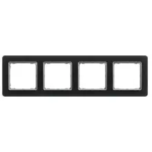 Schneider SEDNA frame. cover quadruple smoked glass