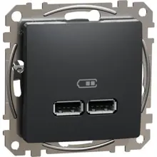 Schneider SEDNA plug-in charger USB A+A 2.1A anthracite