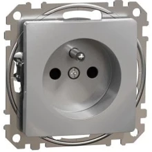 Schneider SEDNA plug-in mains 2P+PE 16A screwless det.valve aluminium