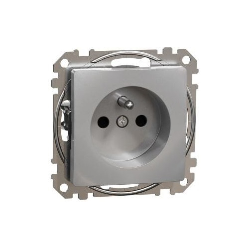 Schneider SEDNA plug-in mains 2P+PE 16A screwless det.valve aluminium