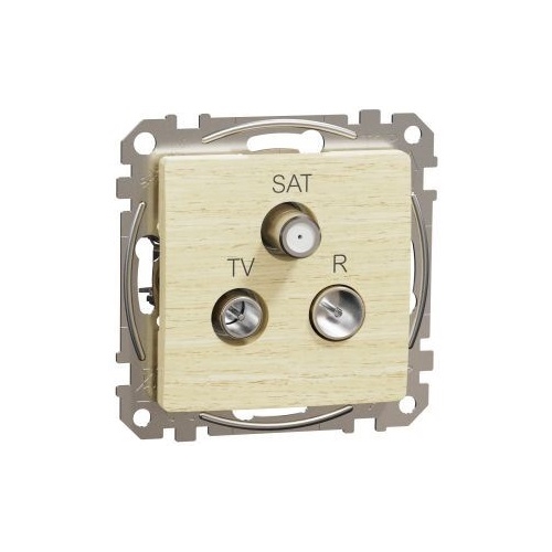 Schneider SEDNA plug-in satellite TV-R/SAT continuous birch