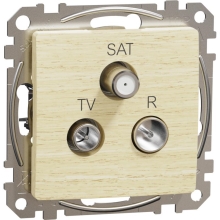 Schneider SEDNA plug-in satellite TV-R/SAT end birch