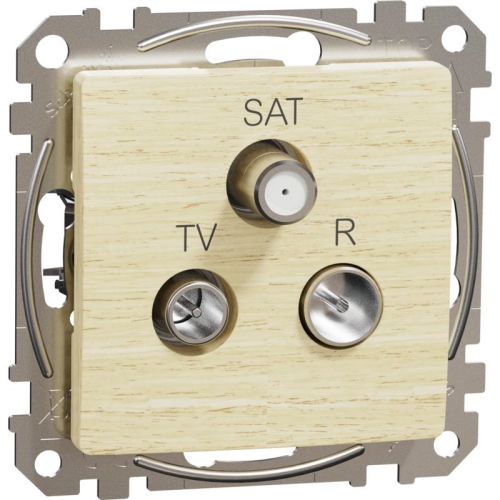 Schneider SEDNA plug-in satellite TV-R/SAT end birch