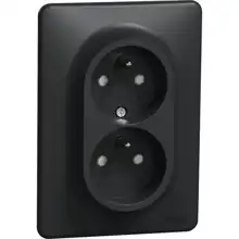 Schneider SEDNA set double mains socket 2P+PE anthracite