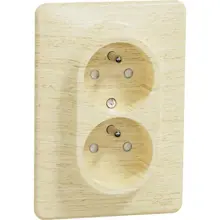 Schneider SEDNA set double plug-in mains 2P+PE birch