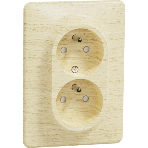 Schneider SEDNA set double plug-in mains 2P+PE birch