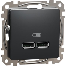 Schneider SEDNA zásuv.nabíjecí USB A+A 2.1A antracit