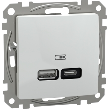 Schneider SEDNA zásuv.nabíjecí USB A+C 3A 21W bílá