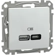 Schneider SEDNA zásuv.nabíjecí USB A+C 3A 21W bílá