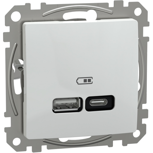 Schneider SEDNA zásuv.nabíjecí USB A+C 3A 21W bílá