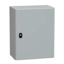 Schneider switchboard.on.plaster Spacial 0mod. IP66 solid gray steel door + lock