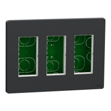 Schneider Unica System+ centrální jednotka 3x4 modulů zapuštěná ; antracit