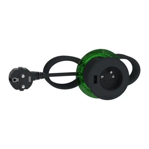 Schneider Unica System+ stolní.zásuvky XS 250V/16A +USB A 3.1A;antracit