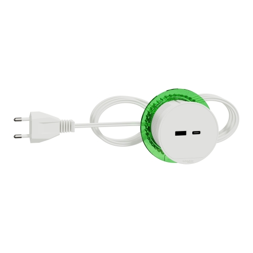 Schneider Unica System+ stolní.zásuvky XS USB A/C 3.1A zápustný; bílá