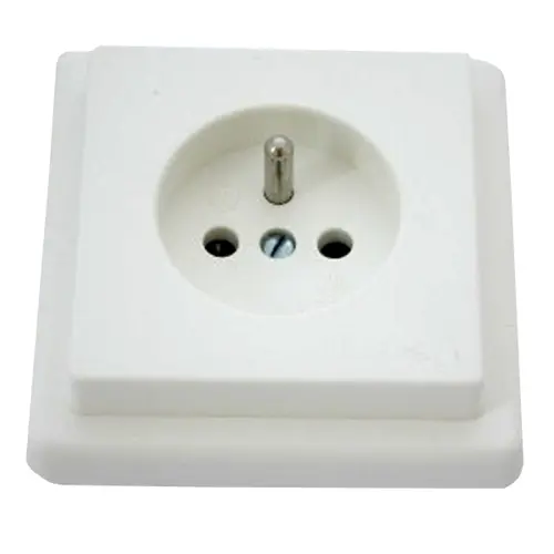 SEZ.Krompachy sockets. 1-us. 2P+PE semi-recessed Z 3211; white