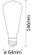 SMART+ Filament Edison Dimmable 6W 824 230V Gold E27