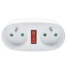 SOLIGHT adapter. junction. 2 x 10A white switch