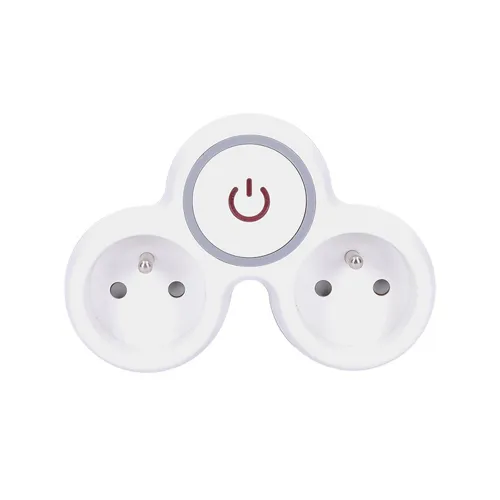 SOLIGHT junction box, 2x 10A, white-grey, switch