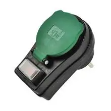 SOLIGHT socket. continuous IP44 16A black switch socket cover