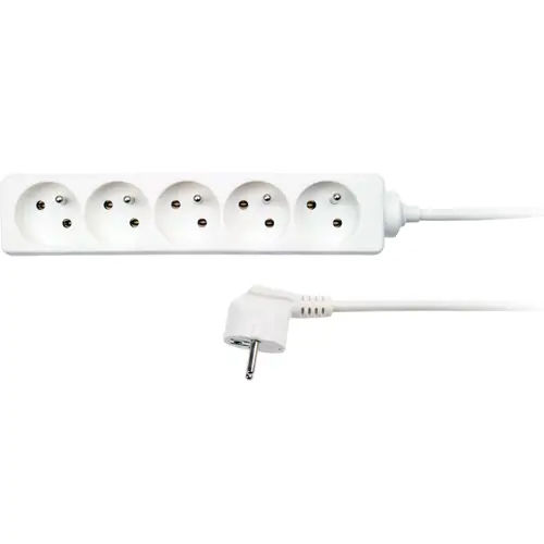 SOLIGHT supply extension. , 5-socket, 2m, white /PP41/ 025