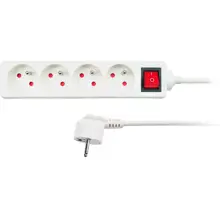 SOLIGHT supply extension. with switch, 4-socket, 7m, white /PP34/ 025