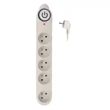 SOLIGHT surge protector 150J 5 sockets 1.5m white