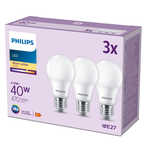 ßPHILIPS LED 40W A60 E27 WW FR ND 3CT/6 EC
