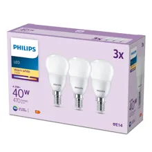 ßPHILIPS LED 40W P45 E14 /40W /827  ??Y NonDim ; opál   EC