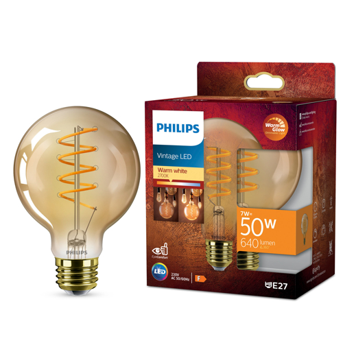 ßPHILIPS LED 50W G95 E27 AMBER WGD SP