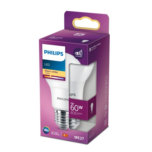 ßPHILIPS LED 60W A60 E27 WW FR ND 2CT/6 EC