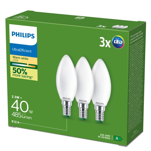 ßPHILIPS LED CLA 40W B35 E14 WW FR ND UE 3CT/4EC