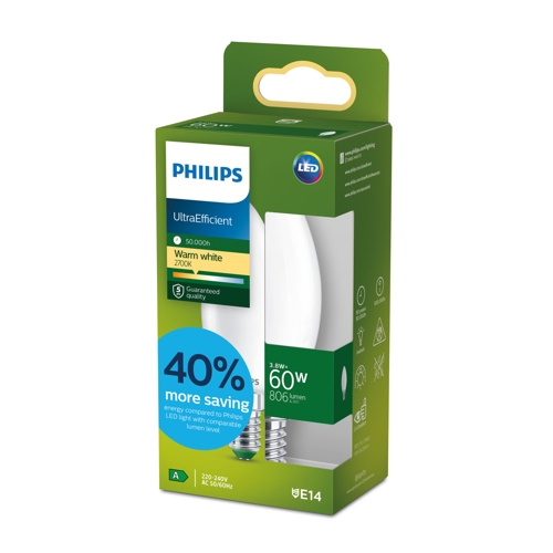ßPHILIPS LED CLA 60W B35 E14 2700K FR UE SRT4